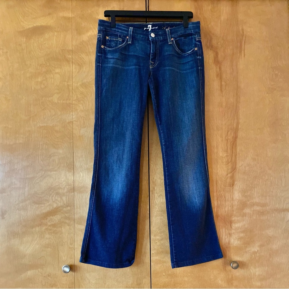 7 for all mankind “A Pocket” Low Waist Bootcut Jeans, Medium Indigo Wash